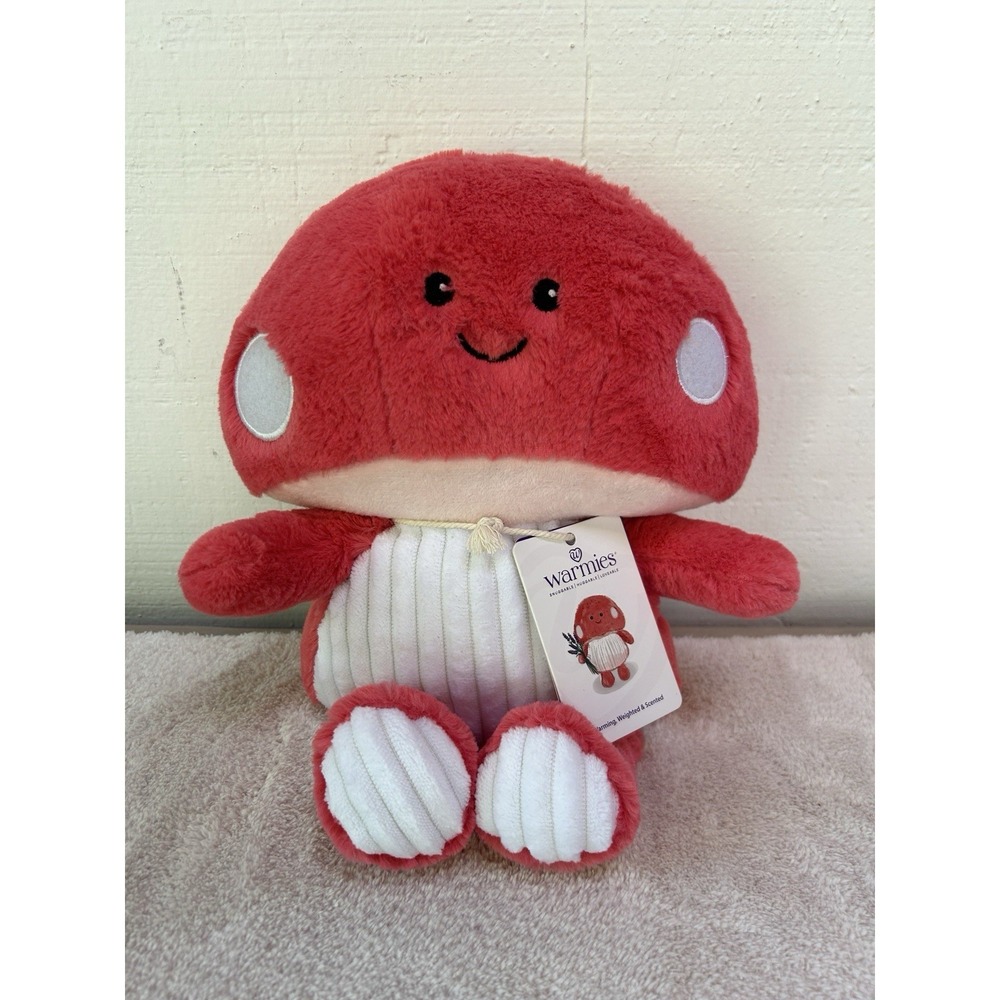 NWT Warmies Red Toadstool Plush Huggable, Microwavable Lavender Intelex
